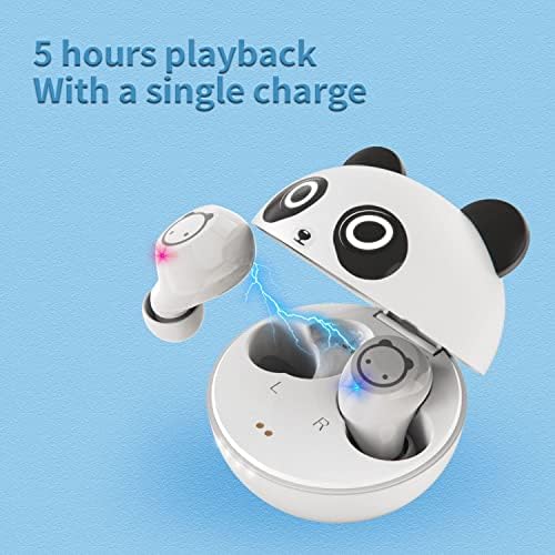 Adorable Kids’ Wireless Earbuds with Bluetooth 5.0 – Waterproof Sport Stereo Earphones for Seamless Connectivity and Enhanced Audio Experience – Perfect for Music, Gaming, and Learning on i Phone/Android – Fun, Durable Design with Noise Reduction and Built-in Mic