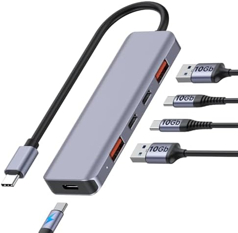 Enhance Your Digital Workflow with the Premium 6-Port USB-C Ethernet Hub – Unleash 10 Gbps Data Speeds, Stunning 4 K@60 Hz HDMI Output, and 100 W Power Delivery for Mac Book, Dell, Lenovo, i Phone 15 & Pro Max – Ideal for Professionals Seeking Seamless Connectivity and Versatile Performance!