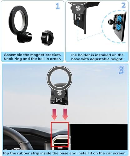 Magnetism 360° Rotating Car Phone Holder for 2022-2025 Toyota Tundra & 2023-2025 Sequoia – Premium Mag Safe-Compatible Smartphone Mount, Effortless Tool-Free Installation, Durable Design for Hands-Free Navigation and Ultimate Driving Safety