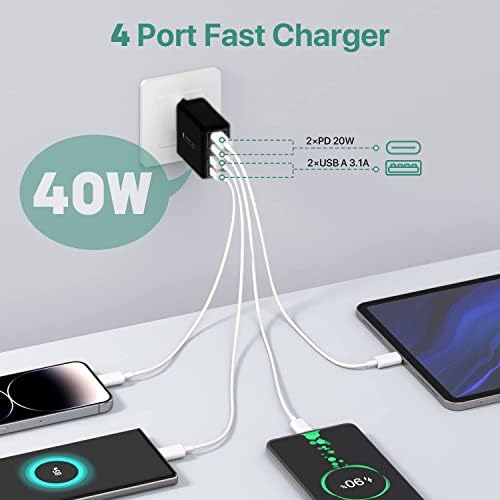 Revolutionize Your Charging Routine with Our 4-Port USB Wall Charger – Ultra-Fast QC 3.0 Adapter for i Phone 12-15, LG, Google Pixel & More – Compact, Reliable Power Solution for Home and On-the-Go Charging