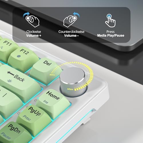 Transform Your Gaming Setup with the 75% Monster B Wired Mechanical Keyboard – 82 Keys, Gasket Mount Design, Hot-Swappable White Switches, RGB Lighting, Programmable Features for Mac/Windows – Unmatched Speed and Comfort for Gamers and Professionals