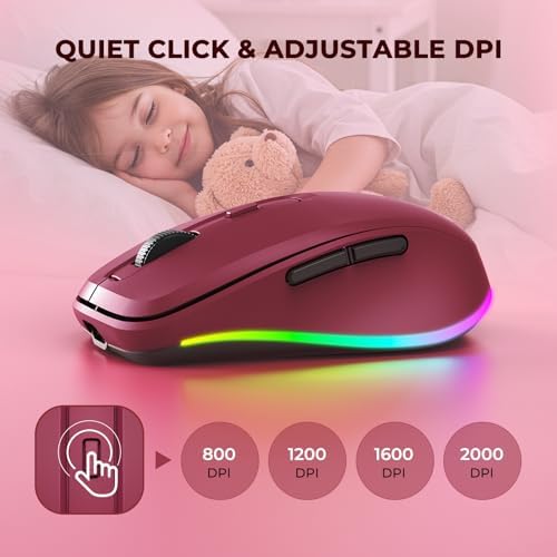 PEIOUS Rechargeable Wireless Mouse with LED – Innovative Jiggler Technology to Keep Your Computer Awake – Sleek Black Design for Optimal Comfort and Productivity