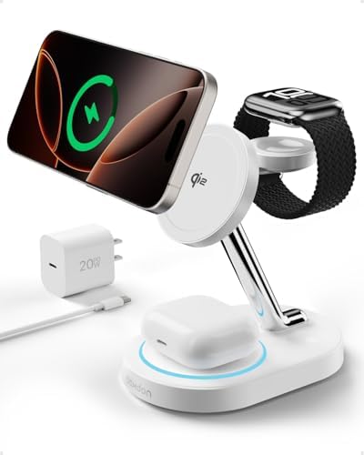 Ultimate 3 in 1 Wireless Charging Station for Apple Devices – Qi2 Magnetic Charger for i Phone 12-16, Apple Watch 2-Ultra 2, and Air Pods Pro – Sleek Ivory White Design for Fast, Efficient, and Clutter-Free Charging Experience Ultimate 3 in 1 Wireless Charging Station for Apple Devices – Qi2 Magnetic Charger for i Phone 12-16, Apple Watch 2-Ultra 2, and Air Pods Pro – Sleek Ivory White Design for Fast, Efficient, and Clutter-Free Charging Experience