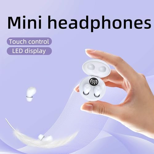 Invisible Mini Bluetooth Earbuds for Small Ear Canals – Ultimate Comfort with Noise Isolation for Work and Sleep – Lightweight Design, Fast Pairing & Superior Audio Quality for Discreet Listening Anywhere