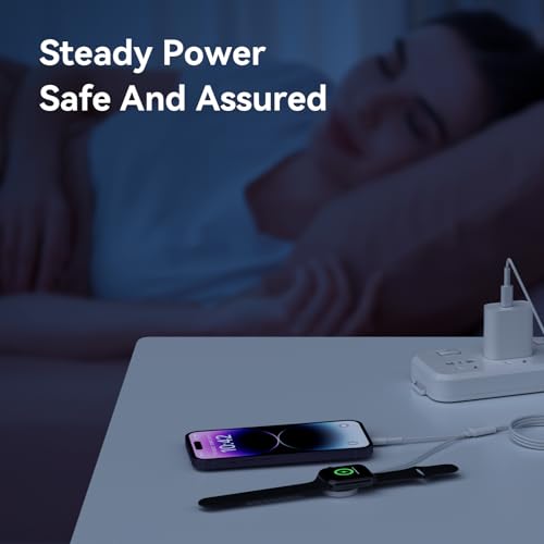Elevate Your Charging Experience: Dual-Function 6 ft Magnetic USB C Charger for Apple Watch & i Phone 15/16 – High-Speed 20 W Power Block Included, Effortless Magnetic Alignment for All Series, Ideal for Home and Travel Use