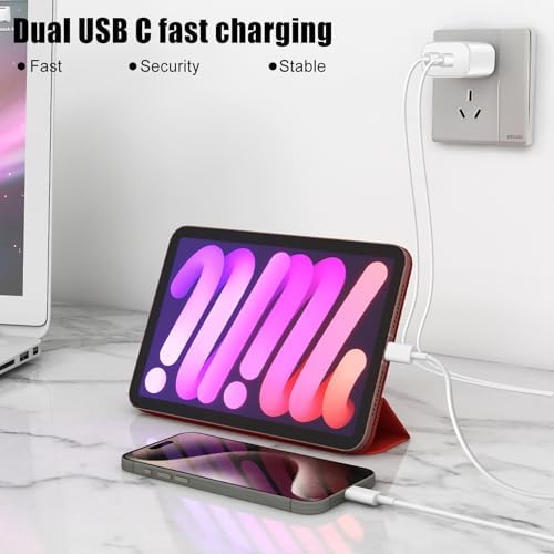 Ultra-Fast Dual Port USB-C i Phone Charger with 10 FT Quick Lightning Cables – High-Efficiency Charging Block for i Phone 14 Pro Max, 13 Pro, 12, 11, XS, XR, 8, SE – Ideal for Home and Travel, 2-Pack for Maximum Convenience and Speed
