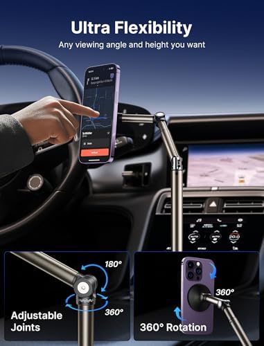 JSAUX Universal Cup Holder Mount for Foldable Phones – Adjustable Cradle Compatible with i Pad Mini, Samsung Galaxy Z Fold Series, Pixel 9 Pro, and Xiaomi Mix Fold – 360-Degree Rotation for Safe, Hands-Free Use in Cars and Trucks – Durable, Easy-Install Car Accessory for Enhanced Navigation and Streaming Experience
