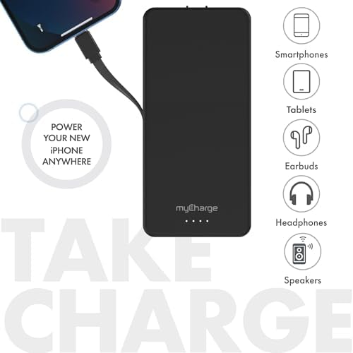 Ultra-Fast my Charge Power+Plug 20,000 m Ah Portable Power Bank with Built-in Charging Cable, USB-C Port, and Foldable Wall Plug – Ideal Travel Companion for Apple & Android Devices with 120 Hours of Reliable Power