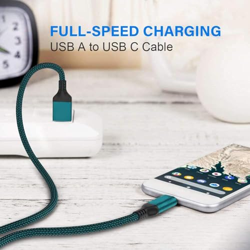 High-Speed USB Type C Cable 3-Pack – Durable Nylon Braided Charger for i Phone 16, Galaxy S24 & PS5 – Versatile 10 ft, 6.6 ft, 3.3 ft Lengths for Rapid Charging and Data Transfer – Enhanced Compatibility for All Modern Devices