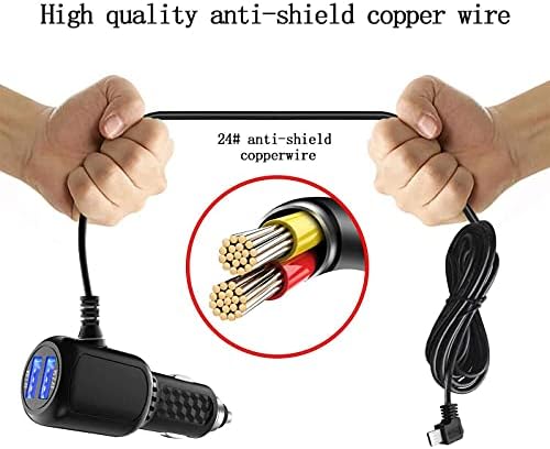 2025 Enhanced Dual USB Dash Cam Charger – Micro USB Car Adapter with 11.5 ft Cable for Rexing, AKASO, and More – Fast, Reliable Power for Your Dash Cam and Devices – Ultimate Compatibility and Convenience for Road Safety