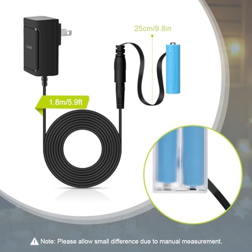 Lenink Universal AC Power Supply Adapter for Effortless AA Battery Replacement – Reliable Continuous Power for LED Lighting, Decorative Lanterns, Motion Sensor Trash Cans, and More – Eco-Friendly Fast Charging Solution in Sleek Black Finish