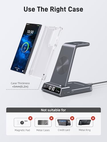 Ultimate 3-in-1 Wireless Charger for Samsung Devices – Fast Charging Station for Galaxy S24 Ultra, S23 Ultra, Z Flip 5, Fold 5, Galaxy Buds & Watch 6/5/4/3 – Effortless Compatibility & Sleek Design for Modern Living