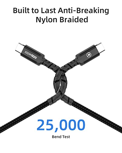 imuto 100 W Fast Charging USB C to USB C Cable (6.6 ft, 2-Pack) – Premium Braided Design for Enhanced Durability and Speed, Compatible with i Phone 15 Series, Mac Book Pro 2020, i Pad Pro 2020, and Samsung Galaxy S23+ – High-Speed Data Transfer up to 10 Gbps, Perfect for Home and Office Use