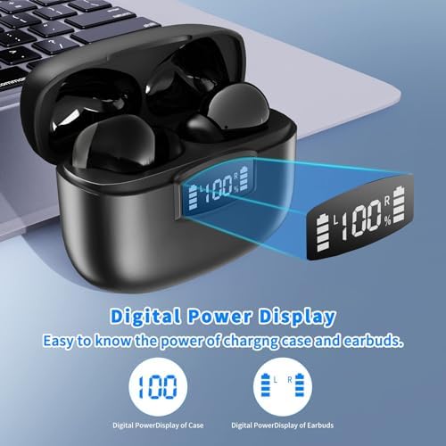 Revolutionize Your Audio Experience with Fommt Bluetooth 5.3 Wireless Earbuds – Cutting-Edge ENC Noise Cancellation, 40-Hour Playtime, Immersive Hi-Fi Stereo Sound, Touch Control Convenience, and IP7 Waterproof Protection for Ultimate Durability – Ideal for Active Lifestyles and Music Enthusiasts.
