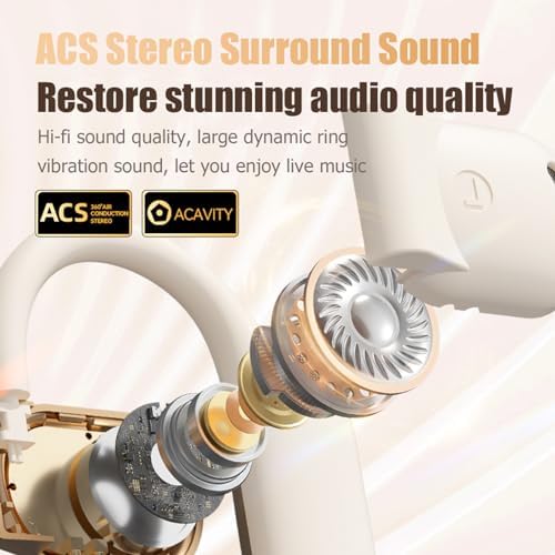 Transform Your Active Lifestyle with Wireless Open Ear Bone Conduction Headphones – Sweat-Resistant Sports Earbuds for Optimal Sound Awareness, Ergonomic Fit, and Seamless Bluetooth Connectivity for Running and Cycling Enthusiasts