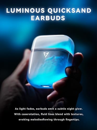 Illuminate Your Audio Experience with Luminous LP1 Wireless Earbuds – Cutting-Edge Bluetooth 5.4 Technology, 32-Hour Playback, and Wireless Charging Case for Ultimate Convenience – Glow-in-the-Dark Design with Immersive Stereo Bass, Ideal for TV and Smartphone Use with Built-in Microphone for Effortless Hands-Free Calling