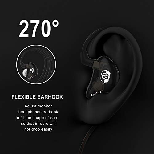BASN Bsinger PRO Hybrid Dual Driver In-Ear Monitors with Detachable MMCX Cables – Premium Sound Isolating Earbuds for Musicians and Audio Professionals – Lightweight, Ergonomic Design for Extended Comfort and Versatile Device Compatibility – Enhanced Audio Clarity for Studio and Stage Performance