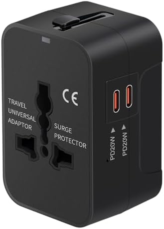 Global Travel Power Adapter – Ultra-Fast Ga N Charger for Effortless Worldwide Charging in USA, UK, EU & AUS – Compact PD3.0 Type-C & USB-A Ports – Lightweight, Portable Wall Charger in Sleek White Finish for Adventurers and Digital Nomads