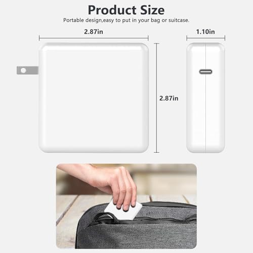 High-Efficiency 100 W USB-C Charger for Mac Book Pro & Air – Rapid Charging Power Adapter Compatible with 16/15/14/13 Inch Models and i Pad Pro 2021/2020/2019/2018 – Ultimate Versatility for All USB-C Devices with Advanced PD 3.0 Technology and Maximum Safety Features