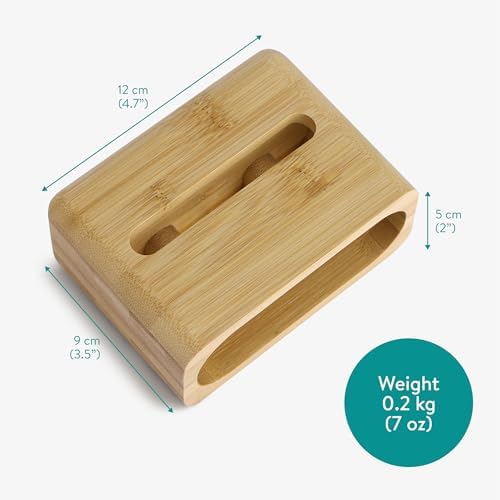 Navaris Bamboo Phone Stand – Bamboo Phone Stand for Desk – Enhanced Sound with Built-in Amplifier – Portable Bamboo Cell Phone Holder Charging Dock for Kitchen Office Bedside – Enhanced Compatibility and Speed