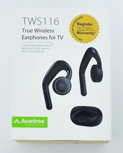 Avantree TWS116 Open-Ear Wireless Headphones: Unmatched Comfort with Surroundings Awareness, Mono/Stereo Flexibility, and Secure Earhooks for an Active Lifestyle – Perfect for Commuting and Workouts