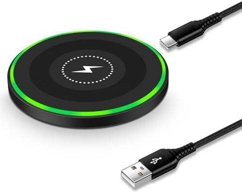 15 W Wireless Fast Charging Pad for Samsung Galaxy S25 Ultra, S24 FE, S23+, S22, S21, S20 FE, Google Pixel 9, 8 a, 7 a, 6 Pro, and i Phone 16 – Universal Compatibility with Enhanced Speed & Safety Features for Home, Office, and Travel Use