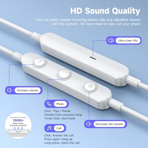 Ultimate Hi-Fi USB C Earbuds for i Phone & Samsung Galaxy – Premium Wired Headphones with Built-in Microphone, On-the-Go Volume Control, and Universal Compatibility for i Pad & Google Pixel – Durable Design for Audiophiles and Professionals Seeking Superior Sound Quality and Comfort