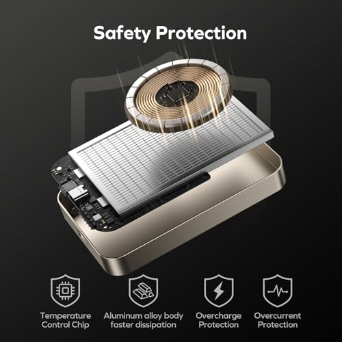 MOMAX 5000 m Ah Ultra-Slim Magnetic Power Bank – 0.3-Inch Portable Charger with 20 W Fast Wired & 15 W Wireless Charging, Compatible with Mag Safe and i Phone 15/14/13/12 Series, Includes USB-C Cable, Black – Lightweight Travel Companion with Strong N52 Magnet for Optimal Alignment & Advanced Safety Features for Secure Charging