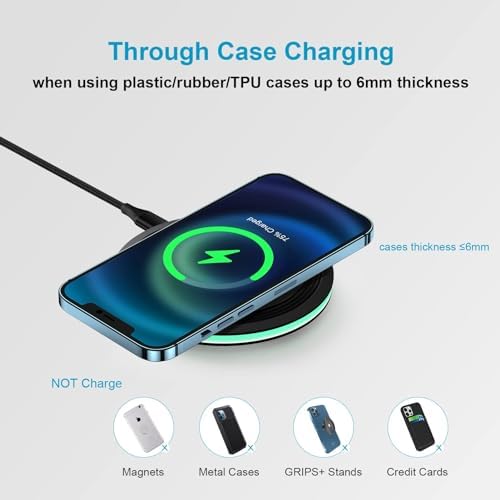 15 W Fast Wireless Charging Pad for Samsung Galaxy Devices – Optimal Compatibility with S Series, Note, Z Flip & Fold – Sleek Design & Advanced Safety Features for Rapid Power Boost