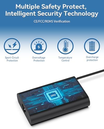 Premium 65 W USB-C Charger for Dell Inspiron 14 & 16 2-in-1 Laptops – Superior Power Delivery & Enhanced Safety Features for Models 7620, 7635, 7486, 7435 & More – Reliable AC Power Adapter with Built-In Protection & Fast Charging Capabilities – Ideal for Home, Office, and Travel Use