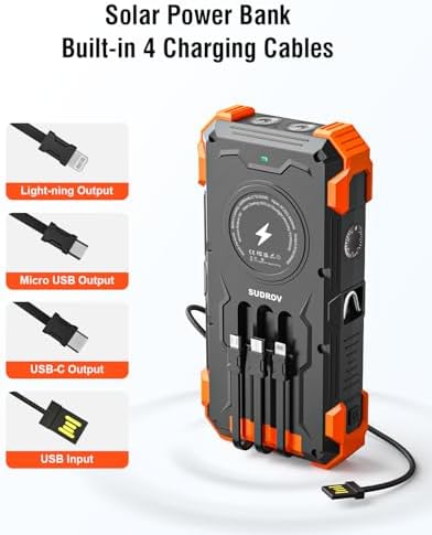 High-Capacity 42800 m Ah Solar Power Bank – Ultimate Outdoor Portable Charger with Wireless Fast Charging & Dual LED Flashlights for i Phone, Samsung, and More – Eco-Friendly Energy Solution Designed for Adventure Seekers
