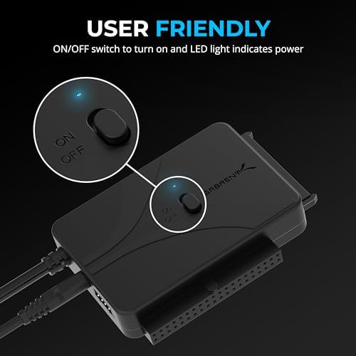 SABRENT USB 3.0 to SATA External Hard Drive Docking Station with Cooling Fan – Hot Swappable Adapter for 2.5/3.5-Inch HDD/SSD, Supports UASP and 22 TB Storage Capacity – Effortless Data Management and Enhanced Performance