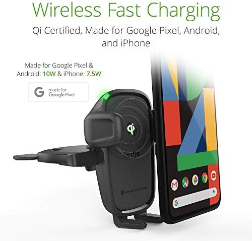 i Ottie Easy One Touch Wireless 2 Qi Dashboard Phone Mount & Car Charger – Effortless Smartphone Accessibility and Charge Efficiency for i Phone, Samsung Galaxy, Huawei, LG – Streamlined Driving Experience with Enhanced Safety Features and Adjustable Viewing Angles