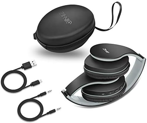 ZIHNIC Bluetooth Over-Ear Headphones – Premium Foldable, Noise-Cancelling Wireless & Wired Headset with Micro SD/TF Card Support and FM Radio – Lightweight Comfort & Superior Sound Quality for Uninterrupted Listening on Mobile Devices and PCs (Black)