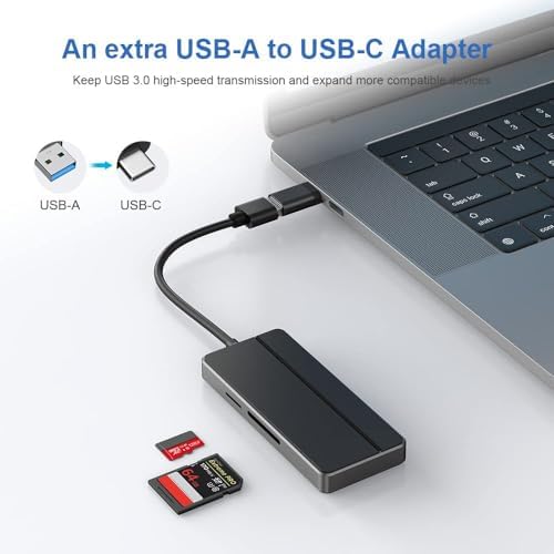 Ultra-Slim 4-Port USB 3.0 Hub – High-Speed Data Transfer Up to 5 Gbps | Compact USB Splitter for PC, Laptop, Chromebook, PS4 & Xbox | LED Indicator, Enhanced Compatibility | Perfect for Multitasking on the Go