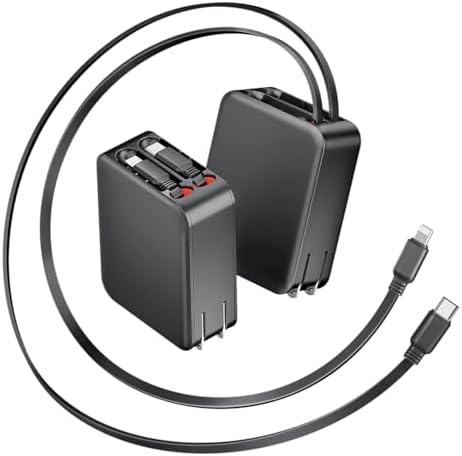 Paiholy 3-in-1 Retractable Wall Charger – 62 W PD Fast Charging for i Phone 16/15, Galaxy & Pixel – Compact, Foldable Design with Dual 35 W Type C Adapter – Ultimate Portable Charging Solution for Busy Travelers and Multi-Device Users
