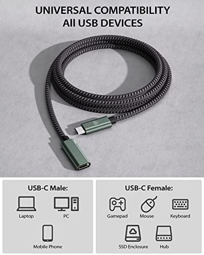 High-Speed USB C Extension Cable (20 Gbps Data Transfer, 240 W Fast Charging, 3.3 Ft) – USB 3.2 Type C Male to Female Adapter for i Phone 16, Pixel, PSVR2, Mac Book Air/Pro, and Dell XPS – Optimal Versatility & Enhanced Performance in a Sleek Red Design