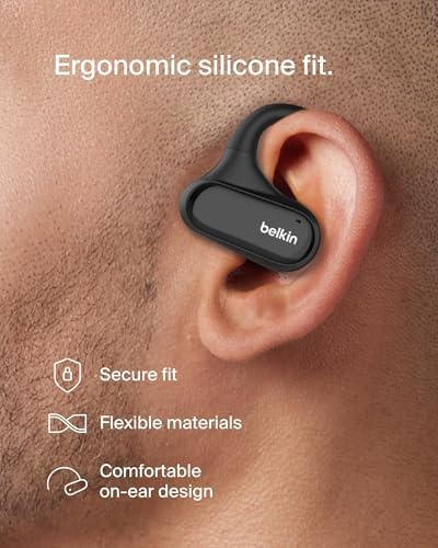 Belkin AUC013 Clearfit Open Ear Bluetooth Earbuds – Ultimate Comfort and Awareness for Active Audio Enthusiasts Seamlessly connect to your world with the Belkin AUC013 Clearfit Open Ear Bluetooth earbuds, engineered for those who prioritize sound excellence and environmental awareness. Featuring a groundbreaking open-ear structure, these earbuds deliver an immersive audio experience while ensuring you stay connected to your surroundings. Compatible with a range of devices, they offer swift pairing for immediate access to music, podcasts, and calls, catering perfectly to busy professionals and fitness aficionados. With their ultra-lightweight design, these earbuds provide unparalleled comfort during extended use, whether you’re on your commute, working out, or relaxing at home. The integrated microphone ensures crystal-clear hands-free communication, enhancing their versatility. Transform your audio experience with the innovative Belkin AUC013 earbuds—where superior sound engineering meets modern functionality for discerning listeners seeking a blend of style and practicality. Ideal for active lifestyles, these earbuds redefine convenience in personal audio.