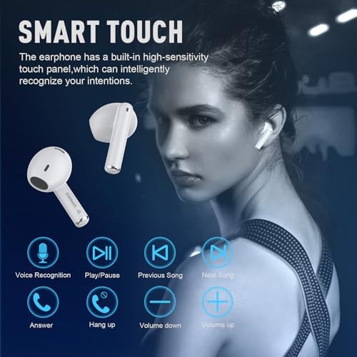 ZIPFORCE Bluetooth 5.3 True Wireless Earbuds with ENC Microphones – IPX6 Waterproof, Lightweight Design, 40-Hour Playtime, Touch Control Headphones for Seamless Audio Experience and Crystal-Clear Calls