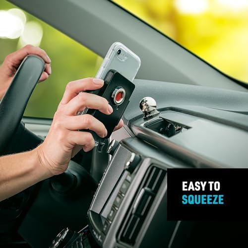 Nite Ize Steelie Squeeze Clamp: Premium Magnetic Phone Holder for Dashboards and Windshields, Versatile Adjustable Mount Compatible with Mag Safe i Phones, Effortless Installation and Secure Grip for Ultimate Driving Convenience