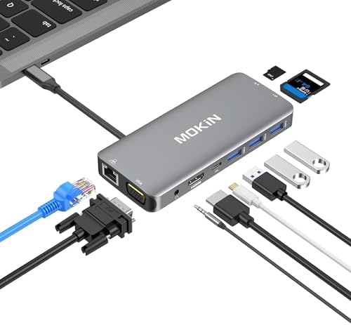 Unlock Seamless Connectivity with the 10-in-1 USB C Hub Multiport Adapter – Ultimate Solution for Mac Book Pro & Type-C Devices Featuring 4 K HDMI, Ethernet, 3 USB Ports, Audio Options & Rapid PD Charging – Compact, Durable & Travel-Friendly Accessory for Professionals & Students on the Go