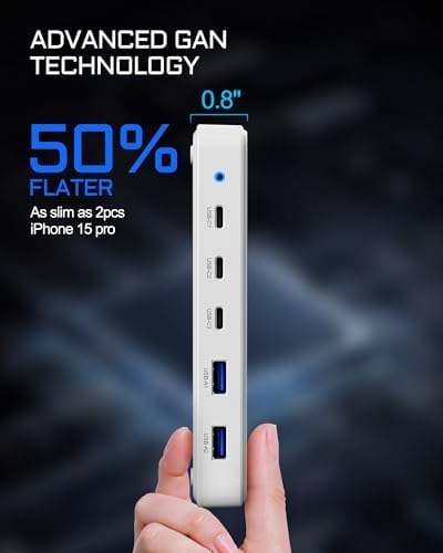 Powerful 100 W Ga N Slim Laptop Charger Hub – 5-Port Travel Power Station for Speedy Multi-Device Charging, Optimized for Mac Book Air, i Phone 15/14/Pro, and Galaxy S22/S20 – Ultra-Portable Design for Effortless On-the-Go Connectivity and Enhanced Charging Efficiency