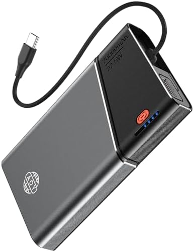 Lightning-Fast 22.5 W Portable Power Bank – 20,000 m Ah Aerospace Metal Charger with Detachable USB-C Cable & TSA Compliance – Ideal Travel Companion for i Phone 16, Samsung S24, and More – Superior Durability & Rapid Charging with 3-Year Guarantee