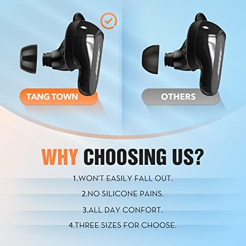 Upgrade Your Audio Journey with Premium Memory Foam Eartips for Bose Quiet Comfort II & Ultra Earbuds – Unmatched Noise Isolation, Comfortable Anti-Slip Fit, Ideal for Charging Case, Pain-Free Listening Experience, Available in S/M/L Sizes (Black) – Elevate Your Sound with Exceptional Earbud Enhancements