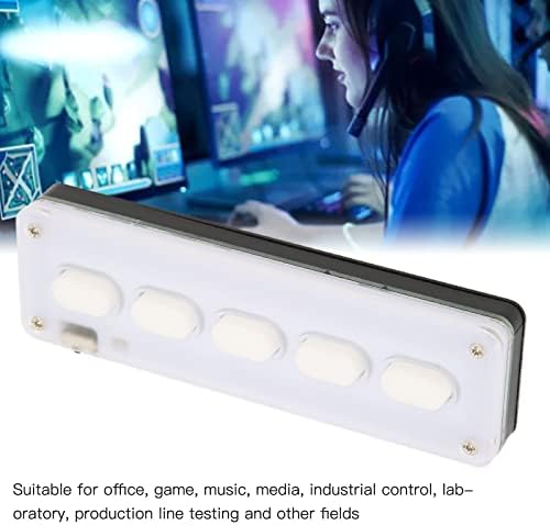 ASHATA 5-Key Programmable Keypad – Dual Mode USB Wired & Bluetooth Mini Keyboard for Office, Gaming & Industrial Use – Customizable Silent Silicone Keys for Ultimate Efficiency in Music Control & Task Management (White)