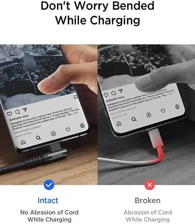 Revolutionize Your Charging with AINOPE 60 W USB C Cable 2-Pack – 10 ft Durable Nylon Braided Right Angle Type C Charger for i Phone 16 Pro Max, Samsung S24, and i Pad Pro – Fast Charging, Enhanced Compatibility, and Long-Lasting Performance