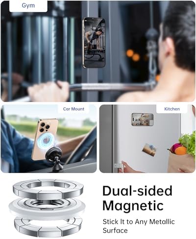 Syncwire Magnetic Phone Ring Holder – Titanium Alloy Kickstand for i Phone 12-16 Pro Max & Compatible Android Devices – Ergonomic Design, Enhanced Mag Safe Stability, Lightweight Grip for Ultimate Hands-Free Convenience