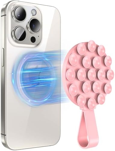 Magnetic Suction Cup Mount for Mag Safe Devices – Effortless Hands-Free Phone Holder with Premium Anti-Slip Silicone Grip for Content Creators – Ultra-Stable, Lightweight Accessory Perfect for Tik Tok and Photography on the Move