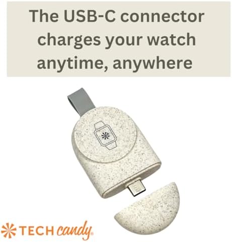 Effortless Power On-the-Go: Tech Candy Ultra-Compact Wireless Charger for Apple Watch – Fast USB-C Charging Dock Perfect for Active Lifestyles, Lightweight & Durable Design for Seamless Charging Anywhere