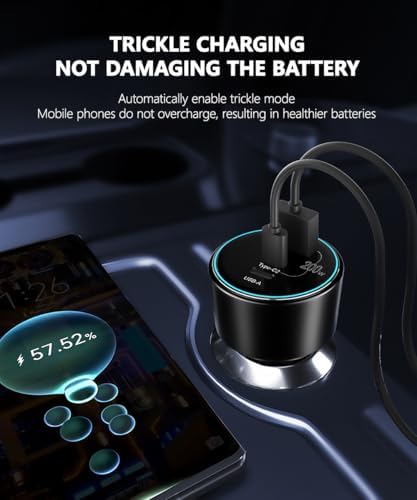 High-Power 200 W USB C Car Charger – Multi-Port PD3.0 QC4.0 Adapter with Dual 100 W Cables for Fast Charging on the Go – Universal Compatibility for Dell XPS, Mac Book, i Phone 16/15/14, Galaxy S24 Ultra & i Pad Pro – Efficient Travel Companion for Modern Devices